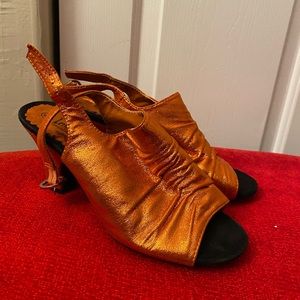 Orange sparkle mini heel